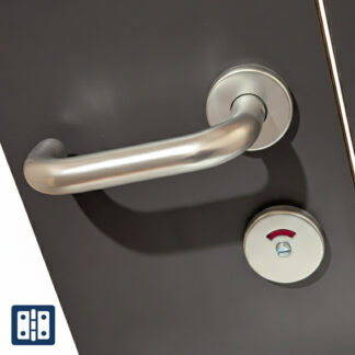 Alu-Drückergarnitur inkl. Rosetten für WC-Schlösser