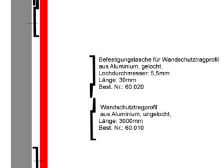 Wandschutz- Befestigungslasche (Best.-Nr. 60020)